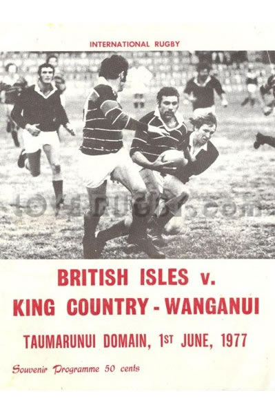 1977 Wanganui-King County v British Lions  Rugby Programme